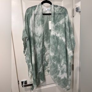 Grace & Lace green & white tye-dye kimono/cardigan
